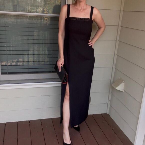 Vintage 1990s Y2K JR Nites Black Beaded Formal Prom Dress, Size 8 - Picture 15 of 16